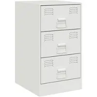 Décoshop26 - Nachttisch mit 3 Schubladen 34,5 x 39 x 62 cm weißer Stahl DEC033293