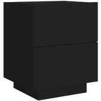 Décoshop26 - Nachttisch mit Schubladen und RGB-LED-Beleuchtung 45 x 40 x 55 cm schwarzes Holzwerkstoff DEC032786