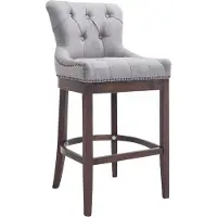 CLP Barhocker Lakewood Stoff, Antik dunkel hellgrau
