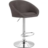 CLP Barhocker Miami V2 Stoff drehbar mit Höhenverstellung | Farbe dunkelgrau