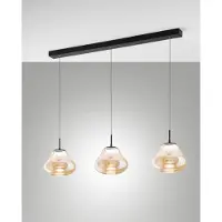 FABAS LUCE Glas Hängelampe Deva, dimmbar, creme / amber, für Wohn- / Esszimmer, Glas, Modern, Pendelleuchte