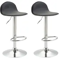 CLP 2er Set Barhocker Lana V2 Kunstleder drehbar und stufenlos verstellbar | Farbe schwarz Gestell Farbe chrom