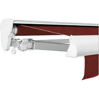 Soluna Halbkassettenmarkise Classic 4x3 Dessin S2209 Gestell E6EV1 silber eloxiert Antrieb links inkl. Kurbel