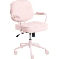 Beliani Bürostuhl Pastellrosa Kunstleder Drehbar Höhenverstellbar mit Armlehnen Modernes Design für Büro Homeoffice Schreibtischstuhl Drehstuhl