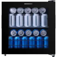 Heinner HBC-M44BKE Getränkekühler 44 L, Mechanische Steuerung, Glasfront, Wendetür, Schwarz