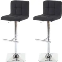 Décoshop26 - Set aus 2 drehbaren Barhockern/Hochstühlen mit Stoff-/dunkelgrauer Textilrückenlehne und Chromfuß 04_0000163