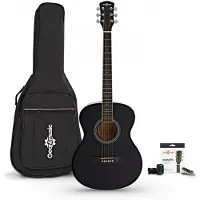Gear4Music Student Akustikgitarre mit Zubehörset von Schwarz