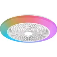 Philips LED-Deckenventilator Amigo, weiß, 48 cm, CCT, RGB dimmbar, weiß / opal, für Wohn- / Esszimmer, Kunststoff, Modern