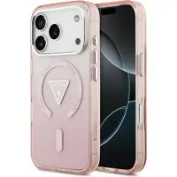 GUESS Tasche für IPHONE 17 Pro kompatibel mit MagSafe GUHMP17LHGTMLCGP (IML Gradient W/ Triangle Logo) rosa