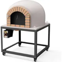 MAESTRO FERRETERO MF - Holzbackofen für den Außenbereich Modell STROMBOLI (Weiß - 80 x 80 x 152 cm) – Isoliert mit Kork und 3 Keramikmatten