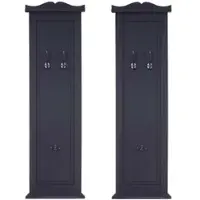 Décoshop26 - Set aus 2 Wandgarderobenständern mit je 3 Haken 109 x 28 x 4 cm dunkelgrau lackiertes Holz 04_0007422