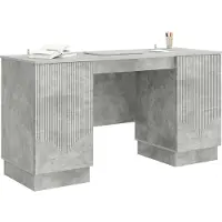 vidaXL Schreibtisch mit Tür Betongrau 142,5 x 50 x 75 cm Holzwerkstoff