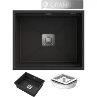Granitan | Granitspüle EPIR 60 - Unterbau - Chrom - Modernes Design - Einraumspüle