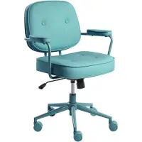 Beliani Bürostuhl Türkis Kunstleder Drehbar Höhenverstellbar mit Armlehnen Modernes Design für Büro Homeoffice Schreibtischstuhl Drehstuhl