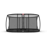 Berg Bodentrampolin Grand Champion InGround 520 + Sicherheitsnetz DLX XL Grau
