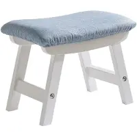 Unyqoos Holz-Fußhocker mit Anti-Rutsch-Matte & abnehmbarem Komfortkissen – massiv Buche, 100 kg, 40×25×29 cm, stapelbar