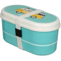 Puckator Volkswagen Bulli VW Bus T1 Surf Adventure Gestapelte Bento Box Lunchbox mit Gabel & Löffel