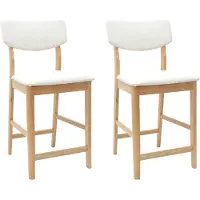 vidaXL Esszimmerstühle 2 stk. Massives Gummiholz Natur 48 x 49 x 95 cm