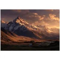 WALLARENA FOTOTAPETE Gebirge Landschaft Braun 350x250 cm