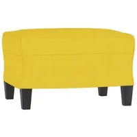 Décoshop26 - Fußhocker 60 x 50 x 41 cm gelber Stoff und Sperrholz DEC030366