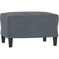 Décoshop26 - Fußhocker/Hocker 60 x 50 x 41 cm in grauem Samt DEC030307