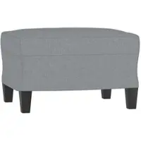 Décoshop26 - Fußhocker/Beistelltisch 60 x 50 x 41 cm grauer Stoff DEC030229