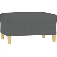 Décoshop26 - Fußhocker/Betthocker 70 x 55 x 41 cm aus grauem Stoff DEC030322