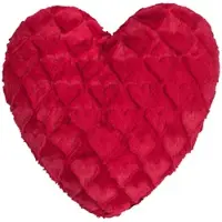 Magma Heimtex Magma-Heimtex Sofakissen Fluffy Hearts, rot, mit Plüschbezug, 35x40 cm