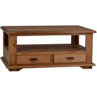 MiaMöbel Couchtisch Mexico Möbel 110x48x75 cm Landhausstil Massivholz Pinie Honig