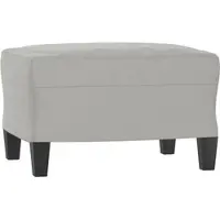 Décoshop26 - Fußhocker 60 x 50 x 41 cm grauer Mikrofaserstoff und Sperrholz DEC030233