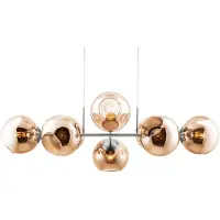 NINO LEUCHTEN Pendel 8-flg. PILAR Nickel matt, Glas amber, 31240823