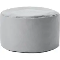 DS Produkte Lumaland Indoor Outdoor Sitzhocker 25 x 45 cm - Wasserabweisend - Runder Sitzpouf, Sitzsack Hocker, Sitzkissen, Bean Bag Pouf - Silbergrau