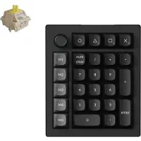 Keychron V0 Ultra 8K Kabellose Mechanische Tastatur Numpad NumberPad Ziffernblock QWERTY US Fully Assembled Knob / Black / Silk POM Switch - Banana