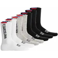 FC Barcelona Unisex Socken, 7er Pack - Tennis Socks, Schriftzug-Logo, Baumwollmischung, einfarbig