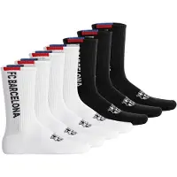 FC Barcelona Unisex Socken, 7er Pack - Tennis Socks, Schriftzug-Logo, Baumwollmischung, einfarbig