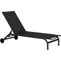 Ebuy24 Halfdan Sonnenliege 5 Positionen mit Rädern schwarz.
