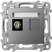 Ospel Einzelne F-Typ-Antennensteckdose SZAFIR Grey