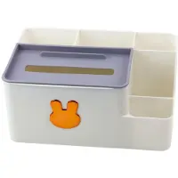 Leantoys Schreibtisch-Organizer mit Taschentuchbox Gold Rabbit Weiß