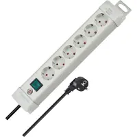 Brennenstuhl Premium-Line Steckdosenleiste 6-fach lichtgrau 3m H05VV-F 3G1,5, 1955560100