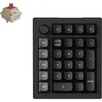 Keychron V0 Ultra 8K Kabellose Mechanische Tastatur Numpad NumberPad Ziffernblock QWERTY US Fully Assembled Knob / Black / Silk POM Switch - Red