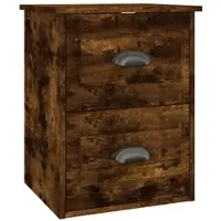 Décoshop26 - Wandmontierter Nachttisch mit zwei Schubladen 41,5 x 36 x 53 cm braunes Holzwerkstoff DEC034258