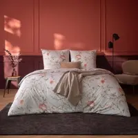 Estella Mako Interlock Jersey Bettwäsche Penelope rosa 155x200 cm + 80x80 cm - pink;beige