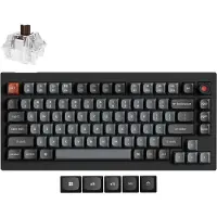 Keychron V1 8K QMK Kabelgebundene Mechanische Tastatur QWERTY US Knob / Schwarz / Super Brown