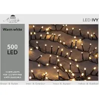 Annas collection Led Efeu 500l/12m warmweiß 4m Kabel/Stecker schwarz/ip44 (wit)