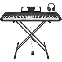 Gear4Music SDP-3 Stage-Piano von mit Ständer Pedal und Kopfhörer
