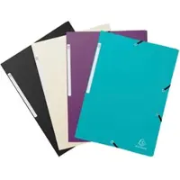 Exacompta 55730E 24x Sammelmappe A4, 3 Klappen, Gummizugverschluss, Recycling-PP, TitanFarben sortiert