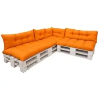 Setgarden Set 7er Palettensofa Kissen Outdoor 120 x 80cm Sitzkissen + Rückenkissen 120 x 40 cm 1tlg Orange