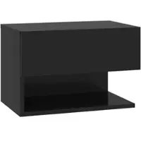 Décoshop26 - Wandmontierter Nachttisch 46 x 29,5 x 30 cm aus schwarzem Holzwerkstoff DEC034308
