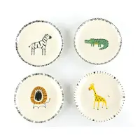Creatable Teller-Set "Safari, Teller 21 cm, 4-tlg.", bunt, 4, Steinzeug, Geschirr-Sets, Teller-Set, Teller Set, Tierabbildungen, Nordische Ästhetik