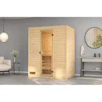 Weka Massivholz-Sauna VALIDA Gr. 2 Sparset 4,5 kW BioS inkl. digitaler Steuerung, Glastür x B x T x H x 189 x 189 x 204